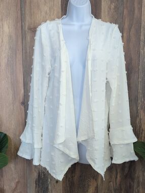 Pinspark Open-Front Textured Cardigan M    NWT    M429